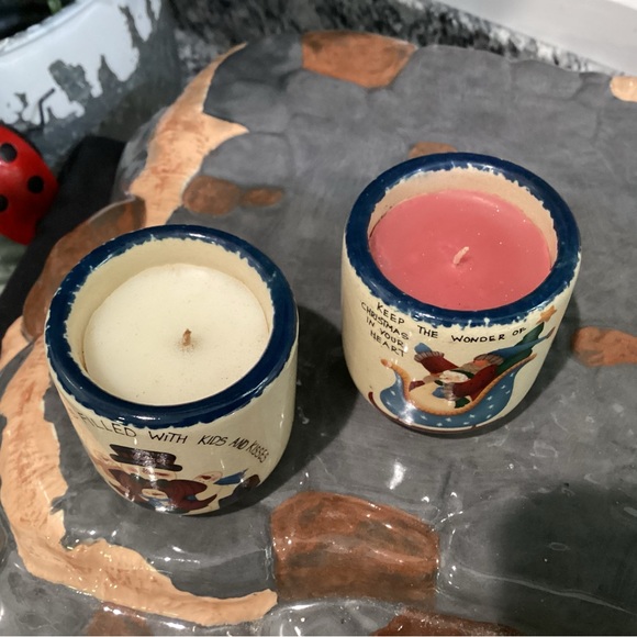 🔴 Set of 2 beautiful ceramic crafted Christmas themed candles - PLUS Free One - Picture 5 of 11